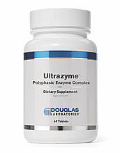 Ферментний комплекс, підтримка травлення, Ultrazyme, Douglas Laboratories, 60 таблеток