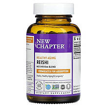 Гриби рейші, Reishi, New Chapter, органік, 60 капсул