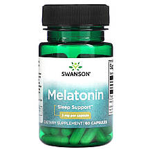 Мелатонін, Melatonin, Swanson, 3 мг, 60 капсул