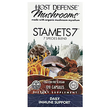 Ідтримка імунітету, Immune Support STAMETS 7, Host Defense, щоденна, суміш із 7 видів грибів, 120 вегетаріанських капсул