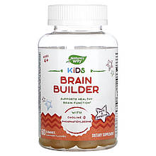 Підтримка функцій мозку, Kids Brain Builder, Nature's Way, для дітей від 4 років, смак лимонаду, 60 жувальних цукерок