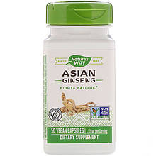 Азіатський женьшень, Asian Ginseng, Nature's Way, 1120 мг, 50 веганських капсул (560 мг у капсулі)