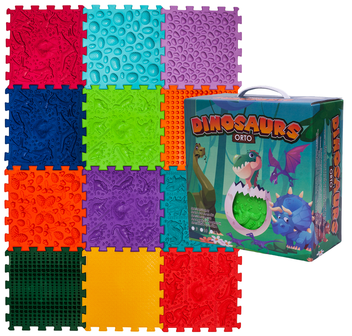 Масажний килимок Ортек Динозаври Пазли 12 елементів, фото 1
