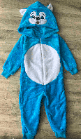 Голубая детская махровая пижама с капюшоном Удобная и мягкая кигуруми "Хаскі" для сна мальчику