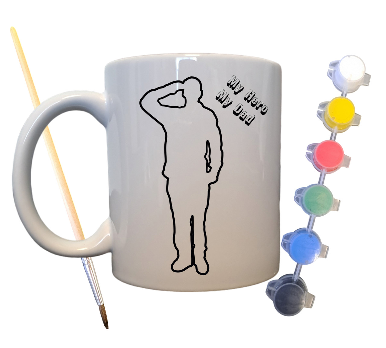 Набір для творчості кружка розмальовка Мій тато мій герой 330 мл біла (КР0066), фото 1