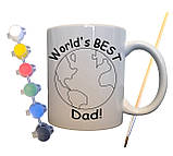 Набір для творчості кружка розмальовка Мій тато мій герой 330 мл біла (КР0066), фото 2