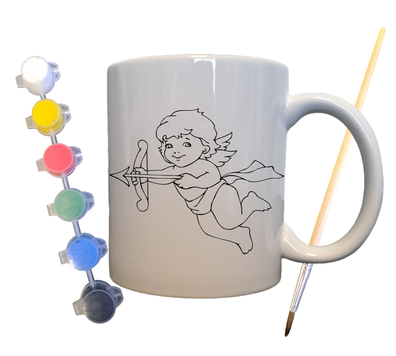 Набір для творчості кружка розмальовка З Днем Святого Валентина 330 мл біла (КР0067), фото 1