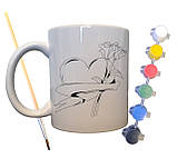 Набір для творчості кружка розмальовка З Днем Святого Валентина 330 мл біла (КР0067), фото 2