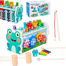 Дерев'яна іграшка (стукалка, ксилофон, магнітна гра, шестерні) арт. С 61693