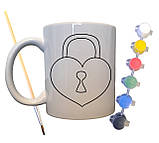 Набір для творчості кружка розмальовка Я люблю тебе, матусю 330 мл біла (КР0071), фото 2