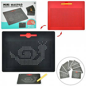 Дощечка 949-4 магнітна, металеві кульки 714 штук, картки 9 шт., 2 кольори, коробка, 31,5-26-1,5 см.