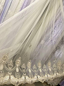 Тюль грек сітка 3д заввишки 2,9 м. айворі