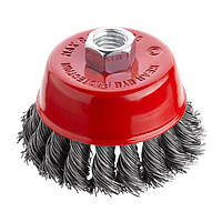 Щітка чашкова 75 мм, для КШМ, М14 (пучки крученого дроту) INTERTOOL BT-2075