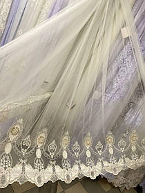 Тюль грек сітка 3д заввишки 2,9 м. айворі