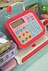 Набір для рольових ігор магазин підсвічування сканер Дитячий касовий апарат калькулятор і звук мікрофон кнопки продуктів, фото 10