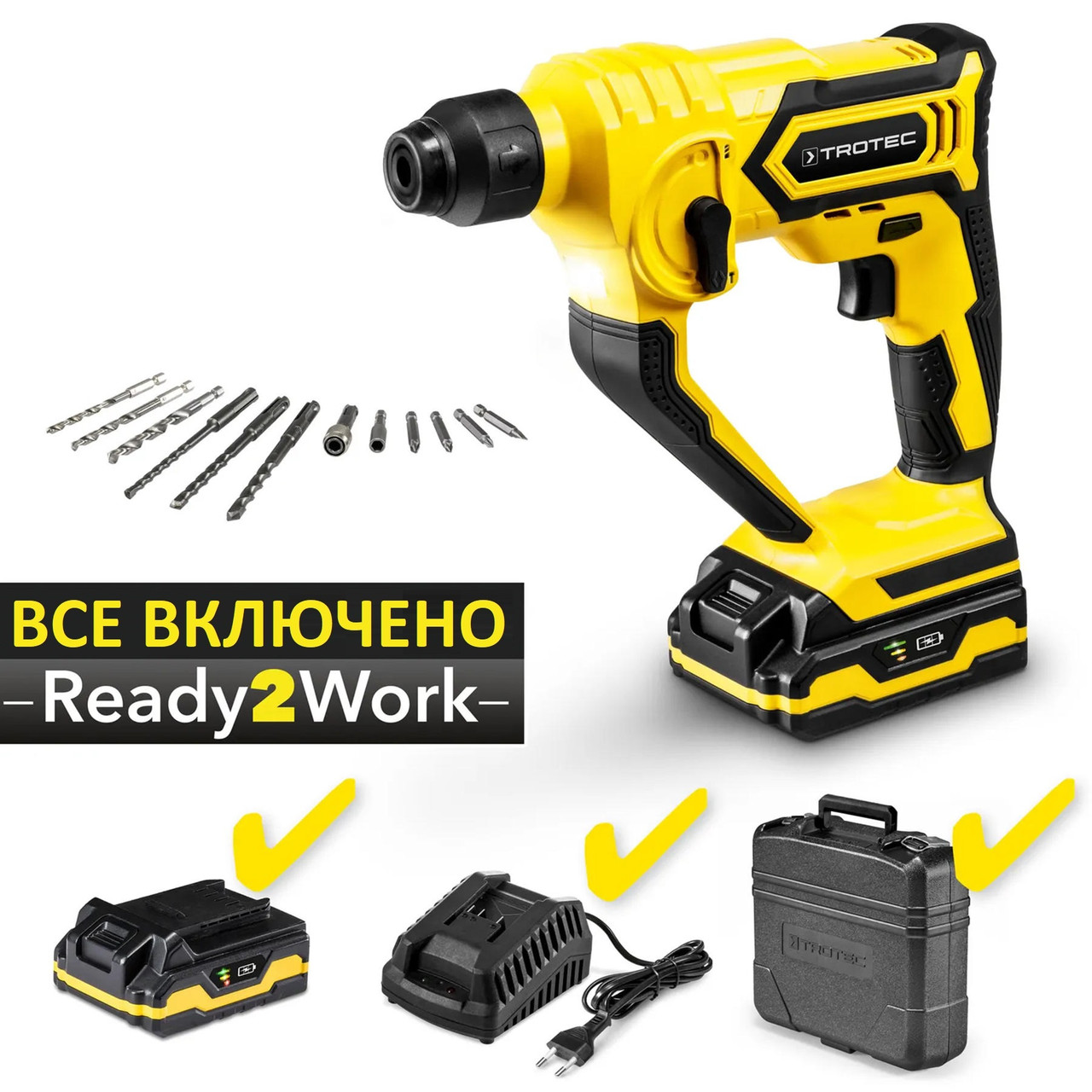 Перфоратор акумуляторний Trotec PRDS 10-20V + кейс (4415000201), фото 1