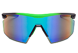 Окуляри захисні Pyramex PMXSPEC (green mirror) Anti-Fog, синьо-зелені дзеркальні лінзи в чорно-зеленій оправі, фото 4