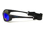Окуляри поляризаційні BluWater Hydro Polarized (G-Tech™ blue) Anti-Fog, дзеркальні сині в чорній оправі, фото 7