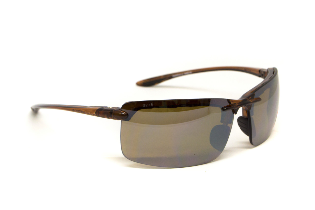 Окуляри захисні Global Vision Wheelin Crystal Brown (drive mirror), дзеркальні коричневі лінзи в коричневій напівпрозорій оправі, фото 1