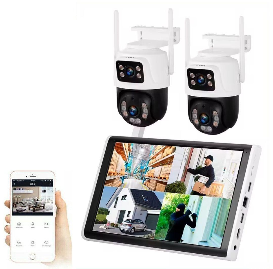 Wi-Fi комплект відеоспостереження Kerui N1008L-WF-KIT 2 камери 6MP. iCSee/XMeye