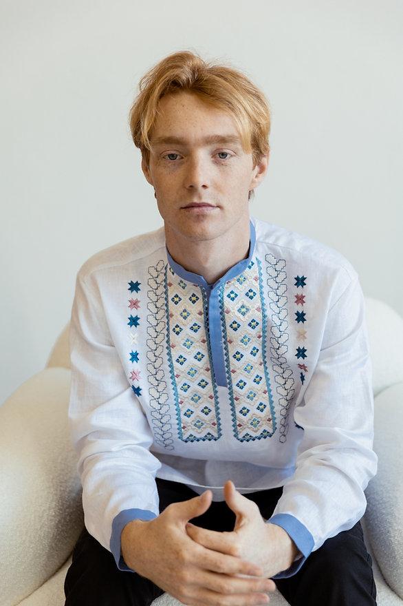 Чоловіча вишиванка (531) біла