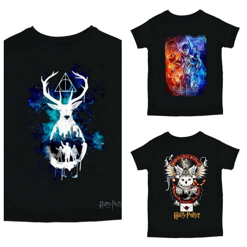 Футболки «Гаррі Поттер» чорні, різні принти, всі розміри