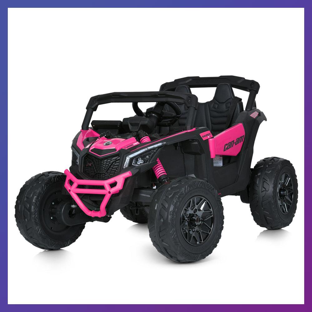 Дитячий електромобіль на акумуляторі двомісний Багі M 5099 з пультом р/у для дітей 3-8 років Рожевий, фото 1