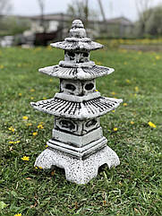 Садова фігура японський ліхтар, скульптура Японський будиночок на 3 дахи, скульптура в японському стилі, 46 см