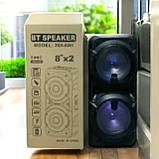 Потужна Bluetooth колонка ZQS з LED-підсвіткою та мікрофоном для караоке Акустична система, фото 2