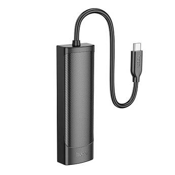 Хаб Hoco Type-C to (3*USB3.0 + Ethernet 1000 Мбит/с RJ45) кабель 0,2м адаптер HB42