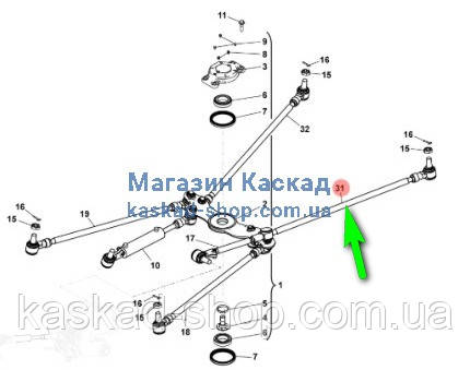Тяга T000362 кермова в зборі з наконечниками автомобіля TATRA-158., фото 1
