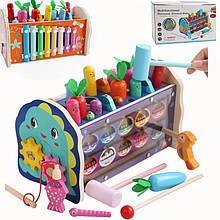 Дерев'яна іграшка (стукалка, ксилофон, магнітний лабіринт, рибалка) арт. C 65677