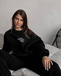 Жіночий теплий зручний прогулянковий костюм батнік і штани спортивний костюм тринитка на флісі OS