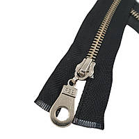 Металева блискавка Т-5 50 см, тасьма — Чорна, Дзвено — Нікель. 100 шт.