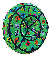 Тюбінг (ваташка) 120 см, з камерою, надувні санки дитячі, плюшка зелена салатова спорт