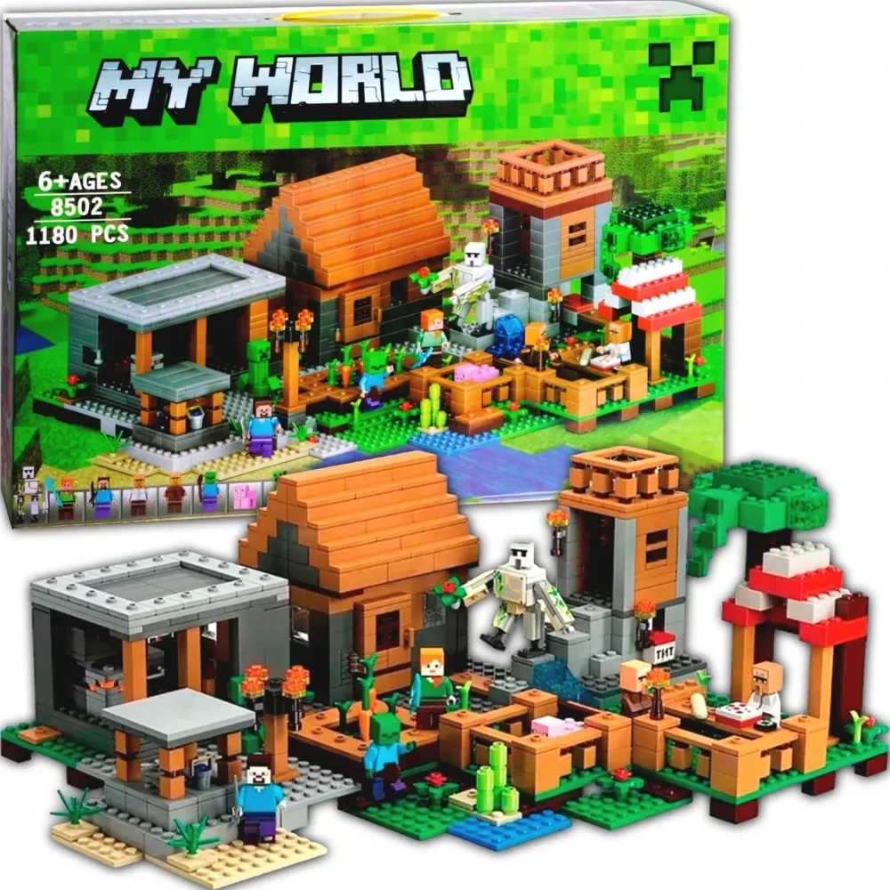 Конструктор для хлопчиків та дівчаток My world Майнкрафт 8502 "Село" 1180 деталей