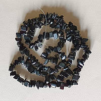 Бусини крихітка Чорний Агат 12х5 мм 85 см крупна