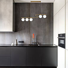Бронзова сучасна люстра планка на 5 ламп (52-9814-5 BRZ+WH), фото 4