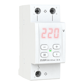 Реле контролю напруги ZUBR D2-32 RED AC 1P 32A 1F (однофазне)
