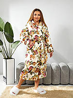 Женкский махровый халат БОЛЬШОГО РАЗМЕРА 60/62 64/66