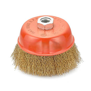 Щітка чашка 100 мм для КШМ, кручений латунований дріт Sturmax