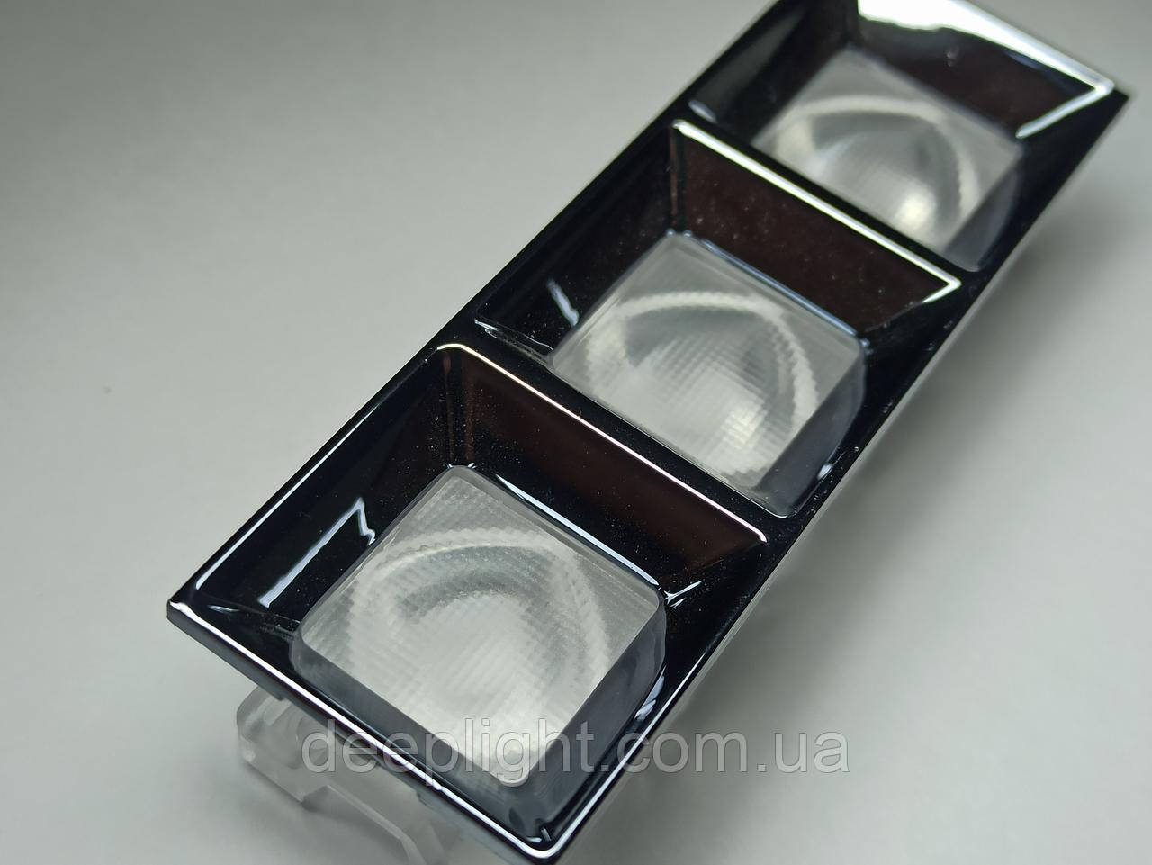 Потрійна Оптика Лінза 5050LED квадратна 40*40 кут для ламп світильників точкового освітлення, фото 1