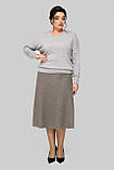 Спідниця кльош Ольга тепла кашемірова великих розмірів 50-60 капучино, фото 3