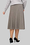 Спідниця кльош Ольга тепла кашемірова великих розмірів 50-60 капучино, фото 5