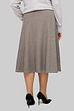Спідниця кльош Ольга тепла кашемірова великих розмірів 50-60 капучино, фото 4