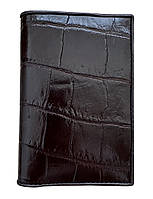 Обкладинка на паспорт із натуральної шкіри крокодила  Ekzotic Leather коричнева (cp02)