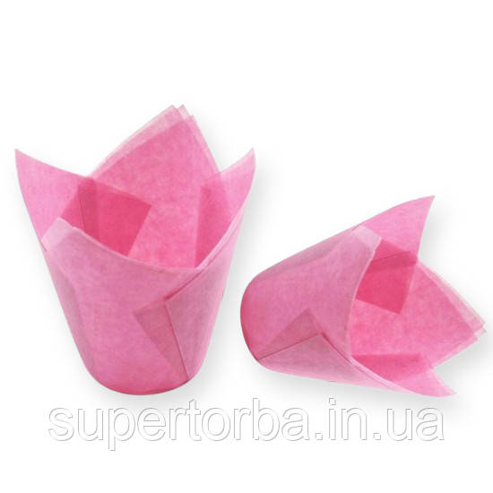 Тартолета для кексів "Тюльпан Рожевий" (50*75/100) (100 шт.)/ТЛ-175/ (1 уп.), фото 1
