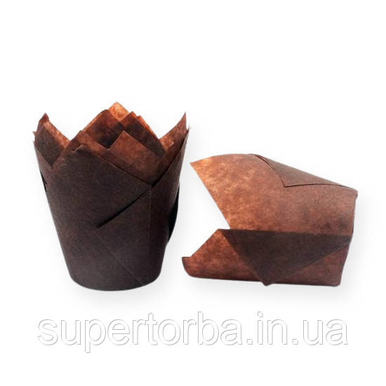 Тартолета для кексів "Тюльпан Коричневий" (50*60/80) (100 шт.)/ТЛ-150/ (1 уп.), фото 1