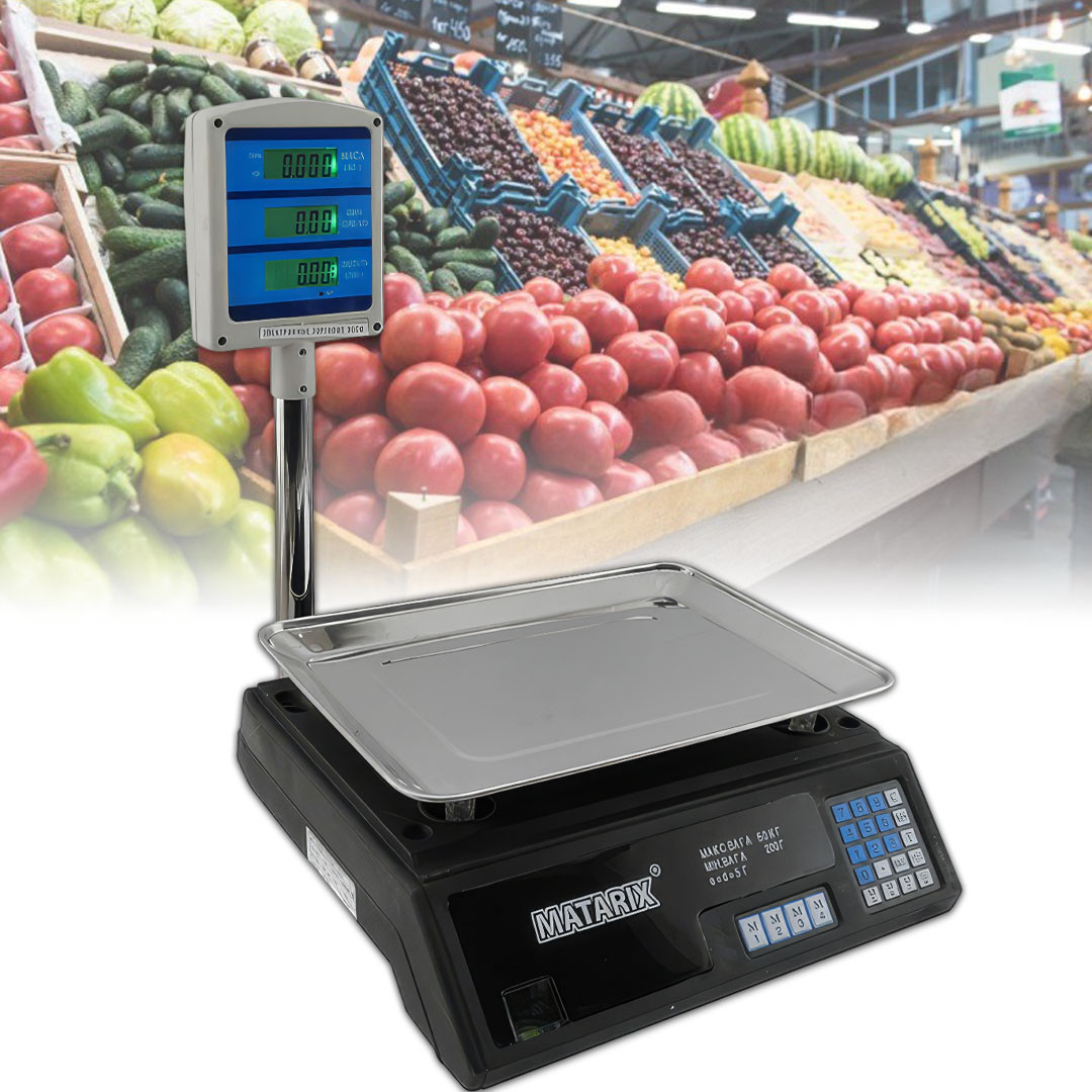 Електронна вага торгова до 50 кг на акумуляторі MATARIX MX-411, фото 1