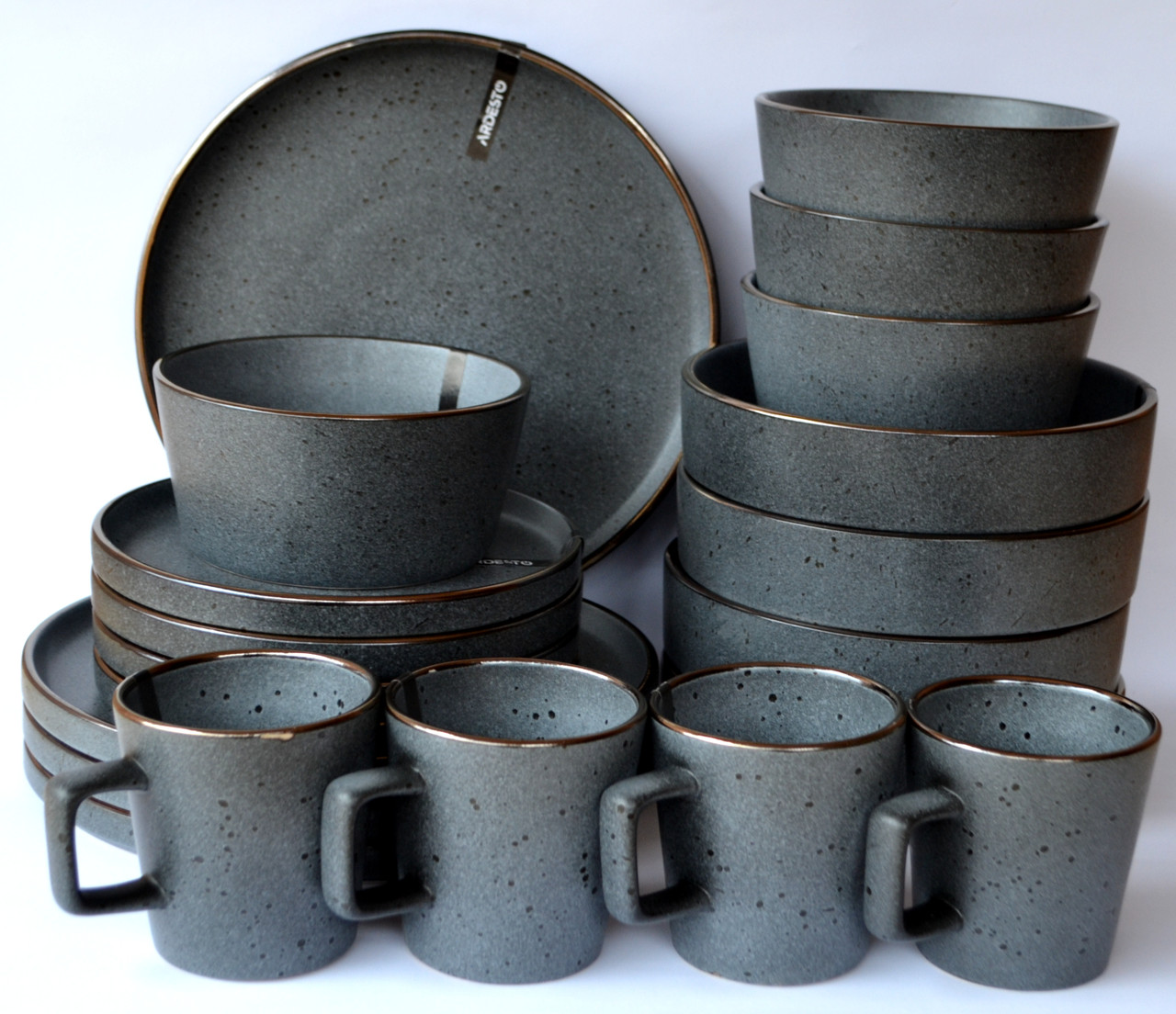 Сервіз Ardesto Fasano 20 предметів сірий темний